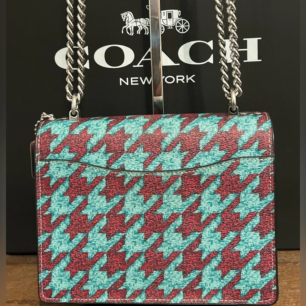 Coach Klare Mini Houndstooth Chain Shoulder Bag - Picture 3 of 9